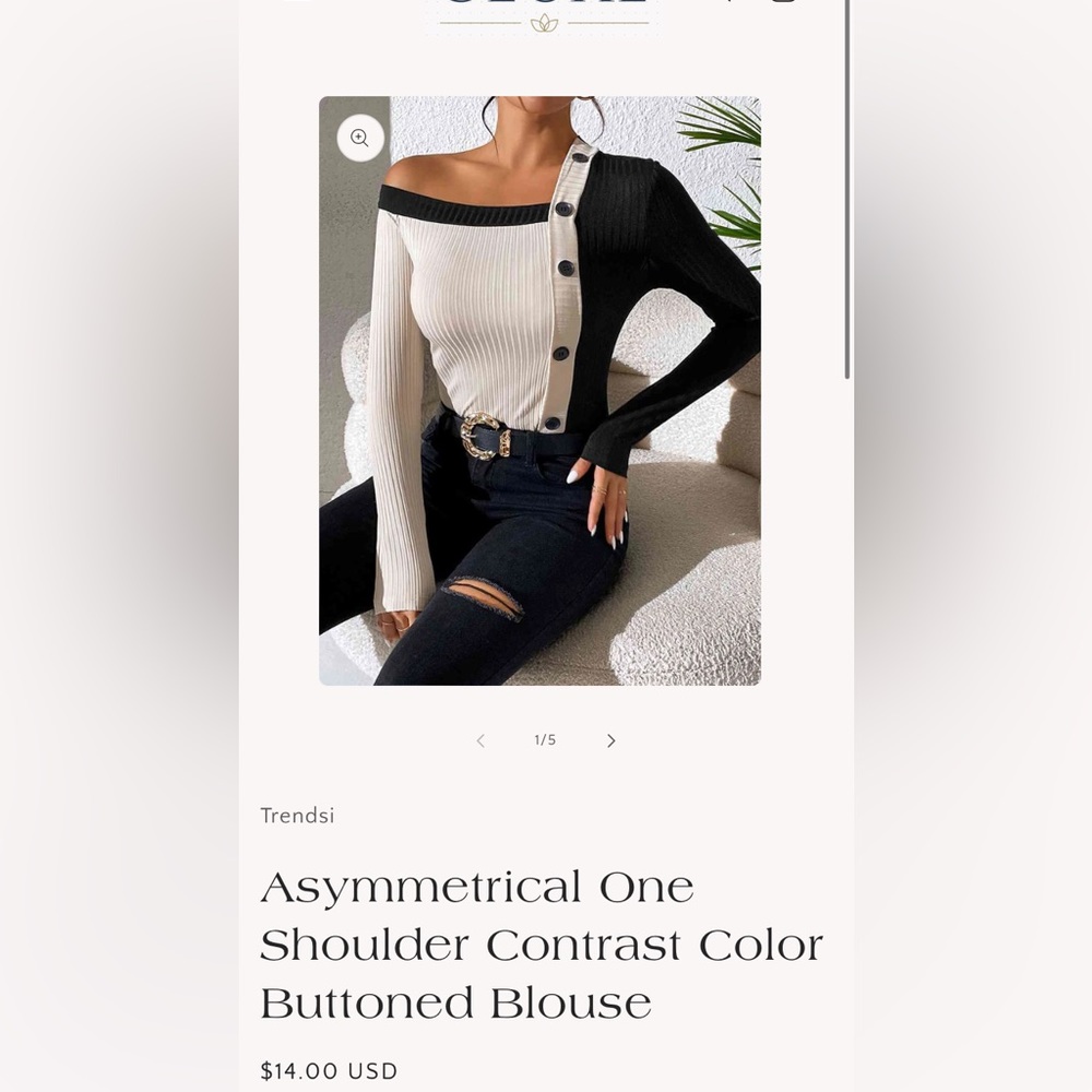 One shoulder buttoned blouse